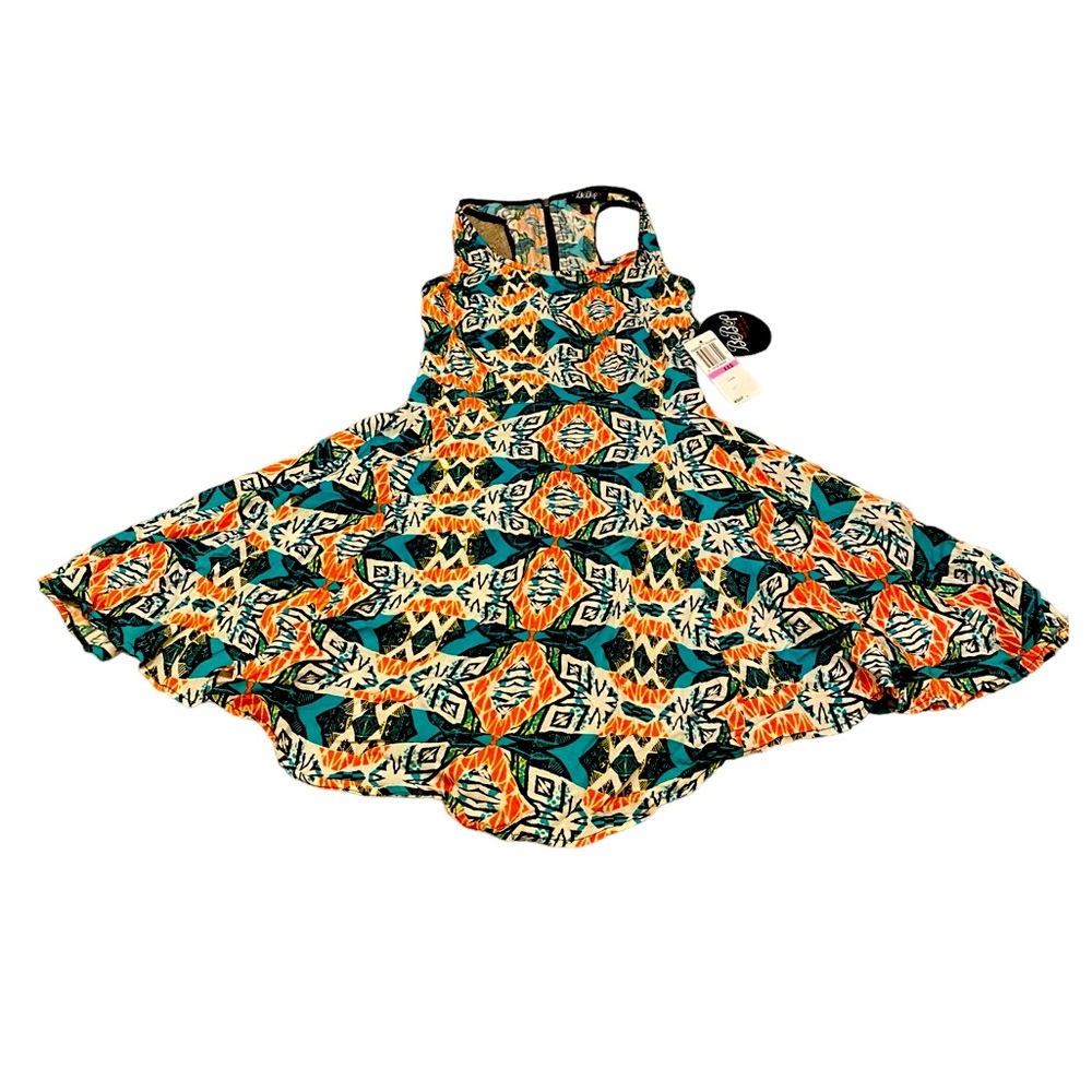 Girl’s BeBop midi strapless printed design casual Dress size xxs with New Tags